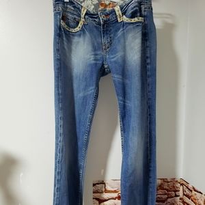 Women's Miss Me Embellished Blue Bootcut Jeans 31